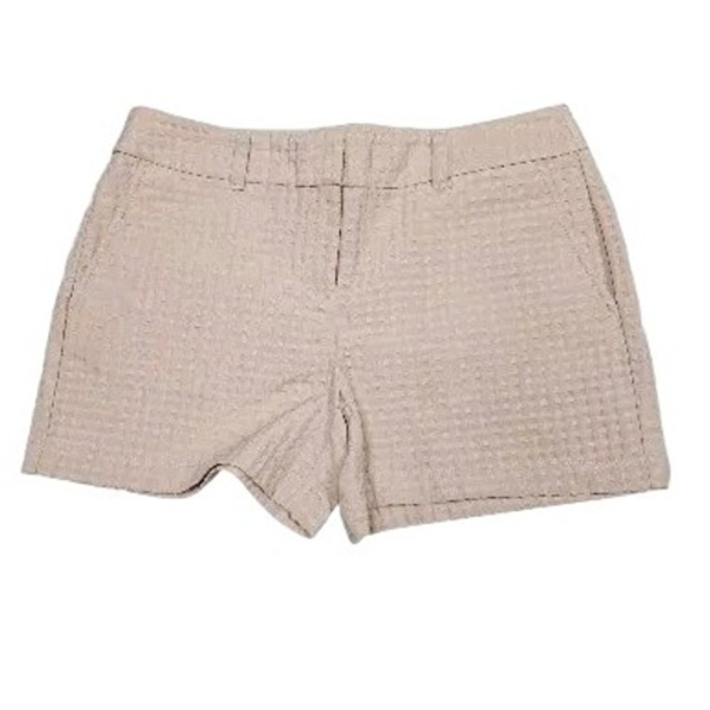LOFT NWT Women's Shorts 4 Beige Pink Polka Dot Textured Casual Cottagecore